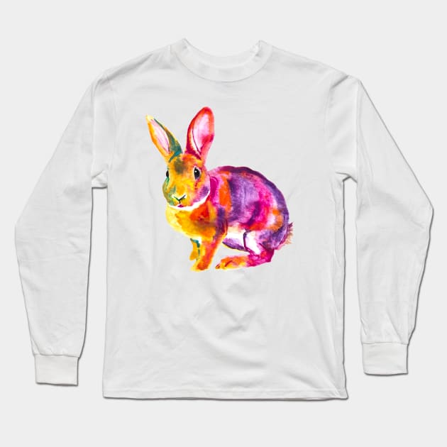 Rainbow Cute Rabbit Long Sleeve T-Shirt by beaugeste2280@yahoo.com